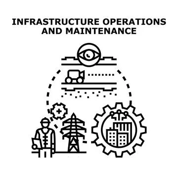 Infrastructure operations and maintenance concept Ilustración de archivo