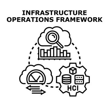 Infrastructure operations framework optimizing data management solutions Illustrazione stock