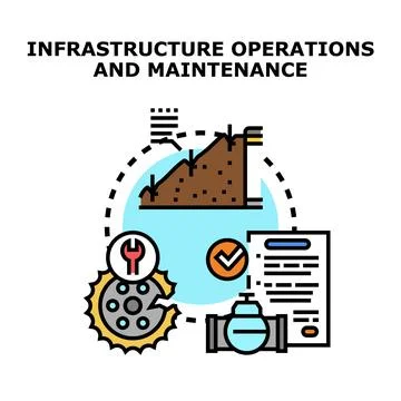 Infrastructure operations maintenance and engineering concept art Stock-Illustration