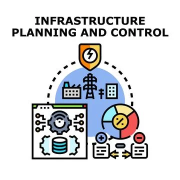 Infrastructure planning and control system management concept Stock Illustration