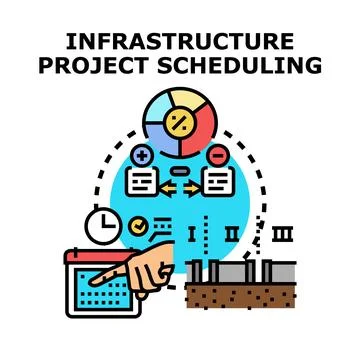 Infrastructure project scheduling and management strategy Stock Illustration