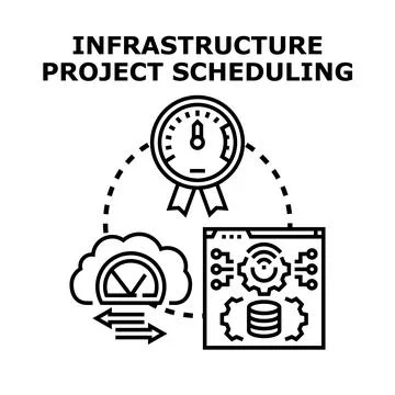 Infrastructure project scheduling planning and time management concept Stock-Illustration