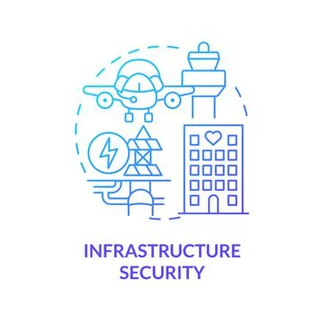 Infrastructure security blue gradient concept icon Illustrazione stock
