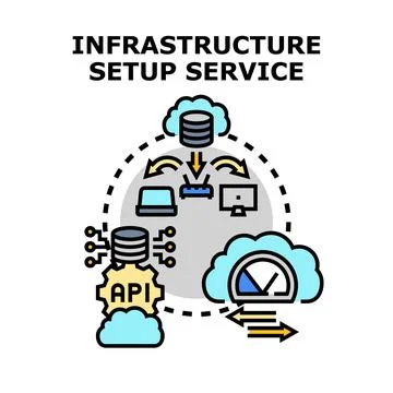 Infrastructure setup service concept vector illustration Stock Illustration