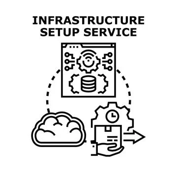 Infrastructure setup service icon concept vector Stock-Illustration
