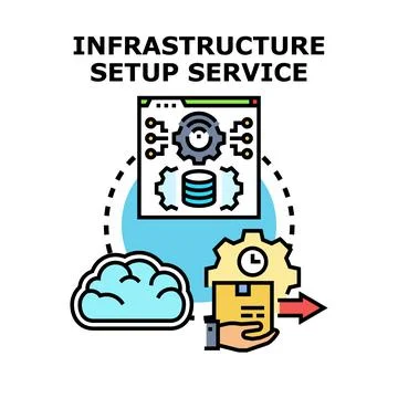 Infrastructure setup service icon concept vector Stockillustratie