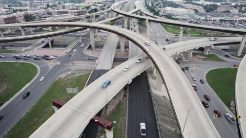 Infrastructure Stacked Highway 1604 Loop San Antonio TX Drone Orbit 5K Video stock 277151295