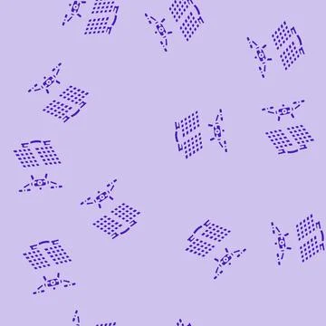 Infrastructure survey drone glyph vector seamless pattern 스톡 일러스트