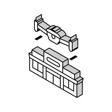 Infrastructure survey drone isometric icon vector illustration Stock Illustration