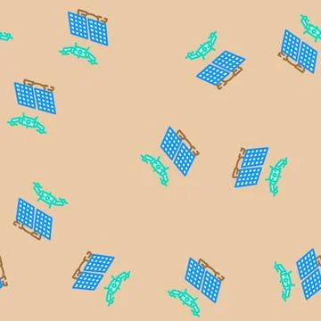 Infrastructure survey drone vector seamless pattern イラスト素材