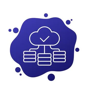 Infrastructure vector icon with cloud, line design イラスト素材