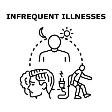 Infrequent illnesses causing chronic fatigue and low energy Stock Illustration