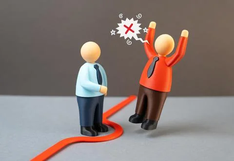 Infuriating a competitor by imposing new contract terms. Forcing a counterp.. Fotos de archivo