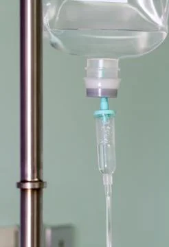 Infusion bottle with iv solution Stock Photos