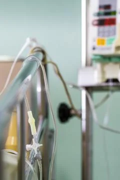 Infusion bottle with iv solution Stock Photos