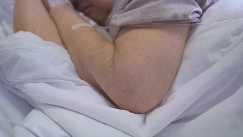 Infusion bottle with saline solution for patient in emergency room  Stock Footage 124939662