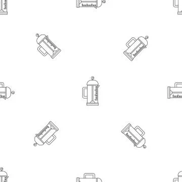Infusion coffee pot pattern seamless Stock Illustration