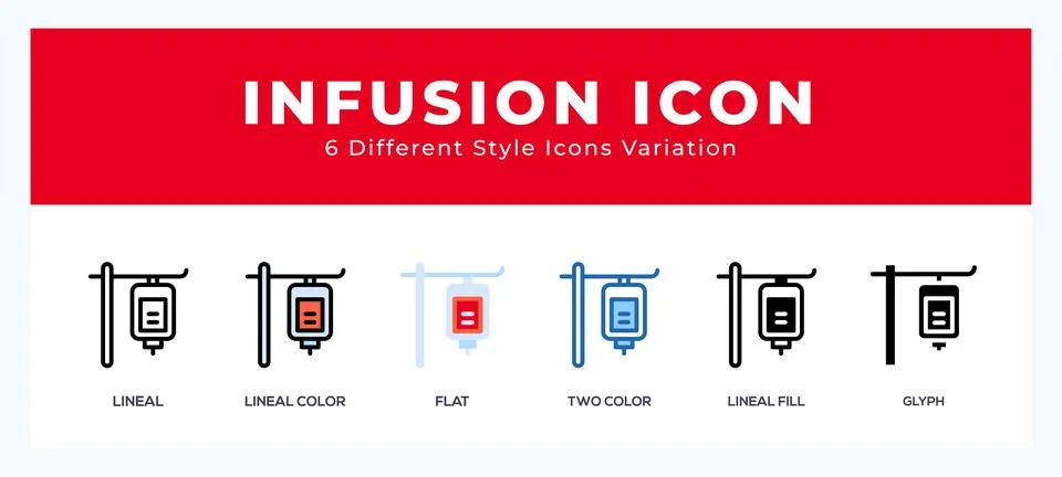 Infusion icon set. Design elements for logo Illustrazione stock
