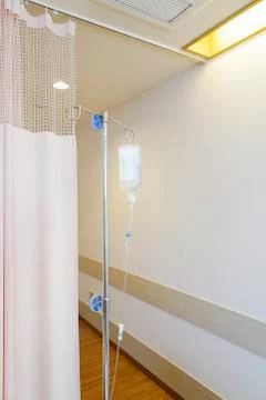 Infusion IV drip saline solution bottle Stock Photos