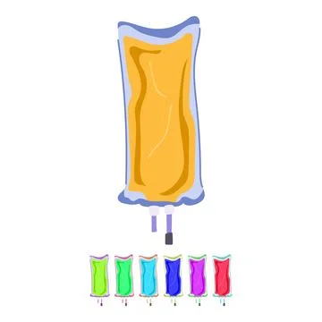 Infusion iv fluid bag vector cartoon graphic Stock Illustration