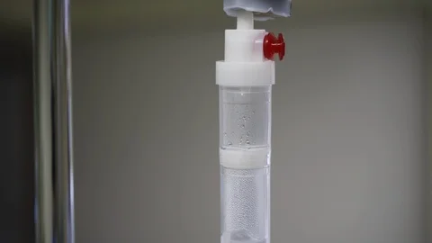 Infusion system drip chamber. Stock Footage 124581205