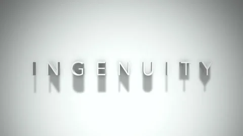 Ingenuity 3D title animation text with shadows on a white background Stock Footage 258616483