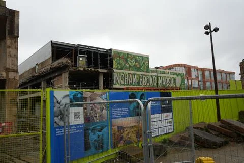 Ingham Broad Marsh Regeneration Site In Nottingham, England With Construction Stock Photos