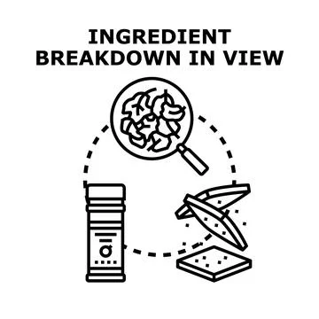 Ingredient breakdown concept with food elements Stock Illustration