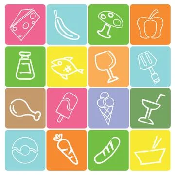 Ingredient icons Stock Illustration