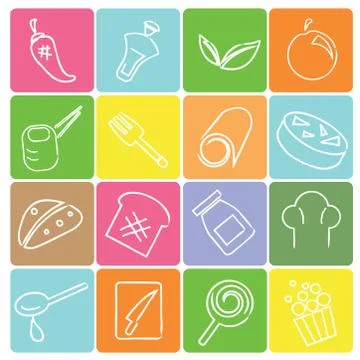Ingredient icons Stock Illustration