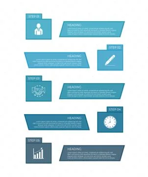 Ingredient infographic geometric square shape modern design use for business Stock Illustration