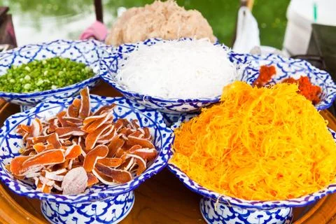 Ingredient of native thai style of crispy crepes Stock Photos
