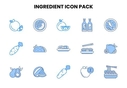 Ingredient Two Colour UI Icons Pack 스톡 일러스트