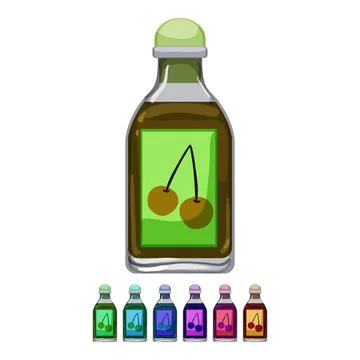 Ingredient vinegar bottle cartoon vector graphic Stock Illustration