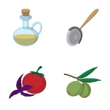 Ingredients and kitchen tools preparing italian food Stock Illustration