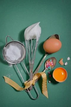 Ingredients and tools for baking Stock Photos
