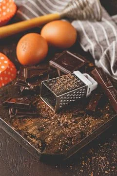 Ingredients and Tools for Chocolate Baking Stock Photos