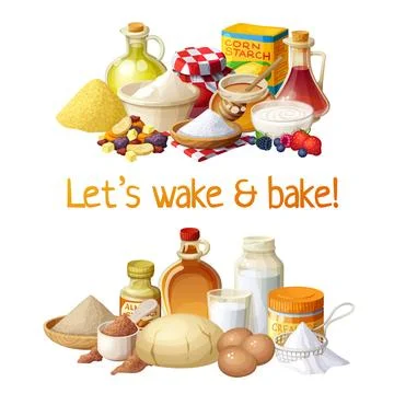 Ingredients for baking and cooking vector illustration Stock Illustration