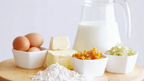 Ingredients for baking easter cake  Stock Footage 102542495