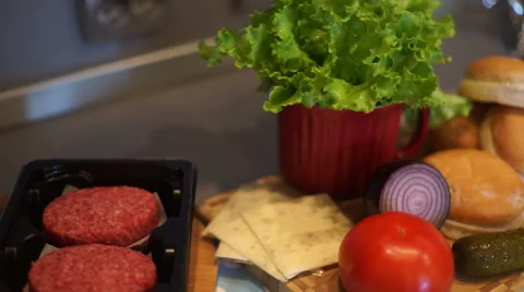 Ingredients for a burger 動画素材 55300972