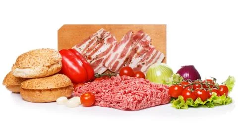 Ingredients for burger Stock Photos