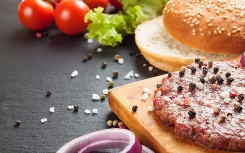 The ingredients for the burger Foto stock