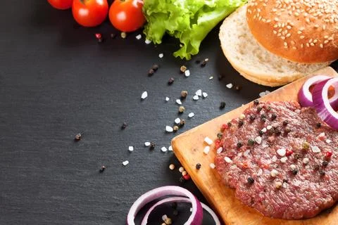 The ingredients for the burger Stock Photos