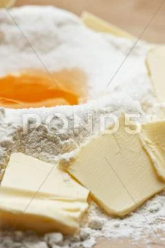 Ingredients for butter pastry Stock Photos