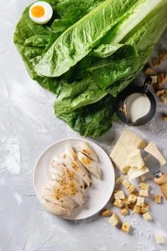 Ingredients for Caesar salad Stock Photos