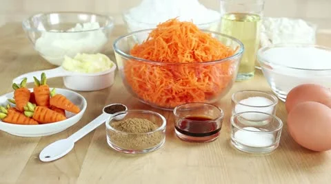 Ingredients for carrot cake Stock Footage 24671614