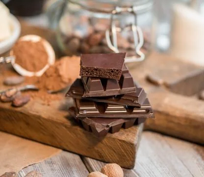 Ingredients for the chocolate cake Stock Photos
