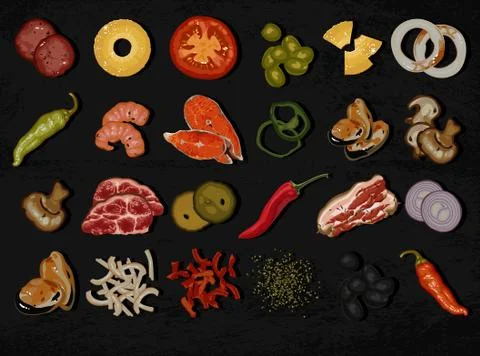 Ingredients for cooking Stock Illustration