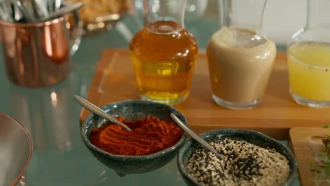 Ingredients for cooking in the kitchen Stock Footage 136998649