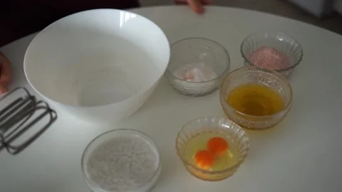 Ingredients for cooking on the table Stock Footage 261231281
